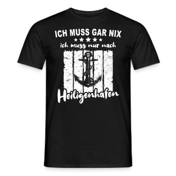 Heiligenhafen - Männer T-Shirt - Schwarz - Vorne - AI Model Male 178 light (178cm)