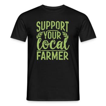 Soutenez votre agriculteur local Bauer Landwirt - T-shirt homme - noir - Devant - AI Model Male 178 light (178cm)