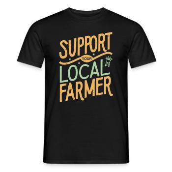Support Your Local Farmer Bauer Landwirt - Men's T-Shirt - black - Front - AI Model Male 178 light (178cm)