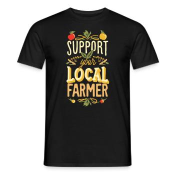 Soutenez votre agriculteur local Bauer Landwirt - T-shirt homme - noir - Devant - AI Model Male 178 light (178cm)