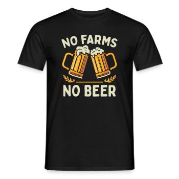 Pas de fermes Pas de producteurs de bière Démo Protestation Agriculteur - T-shirt homme - noir - Devant - AI Model Male 178 light (178cm)