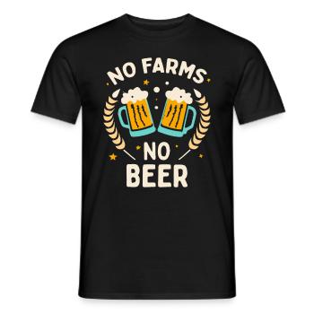 No Farms No Beer Bauern Demo Protest Landwirt - Männer T-Shirt - Schwarz - Vorne - AI Model Male 178 light (178cm)