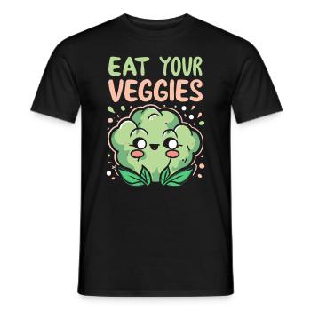 Eat Your Veggies Vegetable Lover Vegan Vegan - Men's T-Shirt - black - Front - AI Model Male 178 light (178cm)