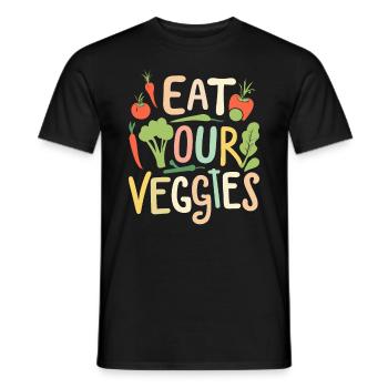 Eat Your Veggies Vegetable Lover Vegan Vegan - Men's T-Shirt - black - Front - AI Model Male 178 light (178cm)