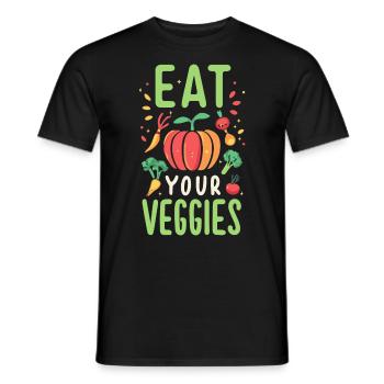 Eat Your Veggies Vegetable Lover Vegan Vegan - Men's T-Shirt - black - Front - AI Model Male 178 light (178cm)
