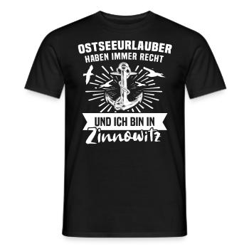Zinnowitz - Männer T-Shirt - Schwarz - Vorne - AI Model Male 178 light (178cm)
