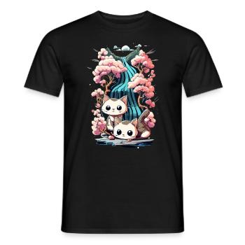 süßes Kawaii Kätzchen Japan - Männer T-Shirt - Schwarz - Vorne - AI Model Male 178 light (178cm)