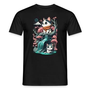 süßes Kawaii Kätzchen Japan - Männer T-Shirt - Schwarz - Vorne - AI Model Male 178 light (178cm)