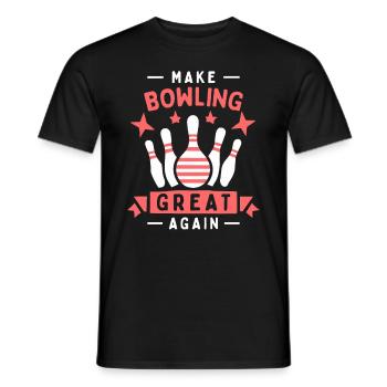 Make Bowling great again - Bowlingkugel Pin - Männer T-Shirt - Schwarz - Vorne - AI Model Male 178 light (178cm)