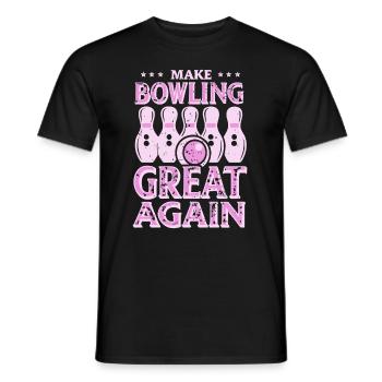 Make Bowling great again - Bowlingkugel Pin - Männer T-Shirt - Schwarz - Vorne - AI Model Male 178 light (178cm)