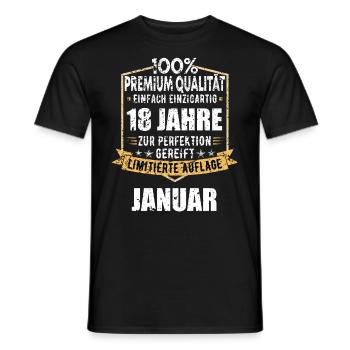 18e anniversaire janvier Vintage 2006 idée cadeau - T-shirt homme - noir - Devant - AI Model Male 178 light (178cm)