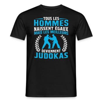 Les meilleurs deviennent judokas cadeau judo - T-shirt homme - noir - Devant - AI Model Male 178 light (178cm)