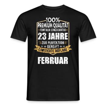 23rd Birthday FEBRUARY Vintage 2001 Gift Idea - Men's T-Shirt - black - Front - AI Model Male 178 light (178cm)