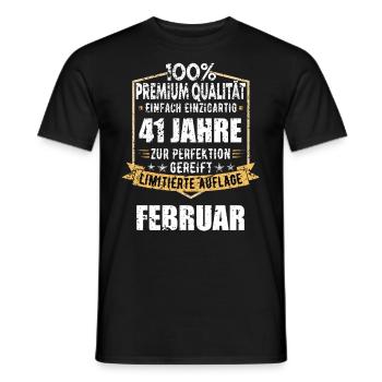 41st Birthday FEBRUARY Vintage 1983 Gift Idea - Men's T-Shirt - black - Front - AI Model Male 178 light (178cm)