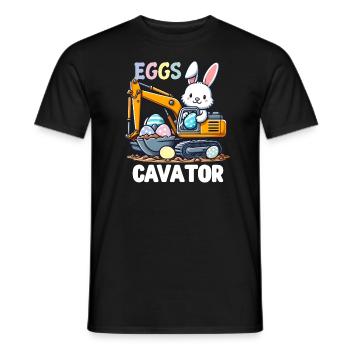 The Easter Bunny Pun Eggscavator - Men's T-Shirt - black - Front - AI Model Male 178 light (178cm)