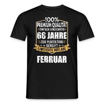 66. Geburtstag FEBRUAR Jahrgang 1958 Geschenkidee - Männer T-Shirt - Schwarz - Vorne - AI Model Male 178 light (178cm)