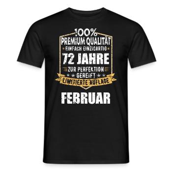 72. Geburtstag FEBRUAR Jahrgang 1952 Geschenkidee - Männer T-Shirt - Schwarz - Vorne - AI Model Male 178 light (178cm)