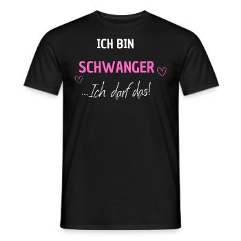 Für die Schwangerschaft - ich darf das. Mädchen - Männer T-Shirt - Schwarz - Vorne - AI Model Male 178 light (178cm)