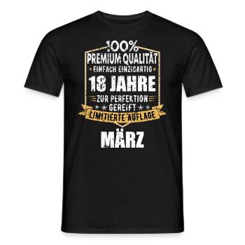 18e anniversaire mars Vintage 2006 idée cadeau - T-shirt homme - noir - Devant - AI Model Male 178 light (178cm)