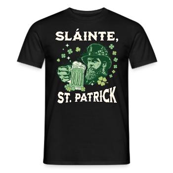 St. Patrick's Day Slainte - Men's T-Shirt - black - Front - AI Model Male 178 light (178cm)