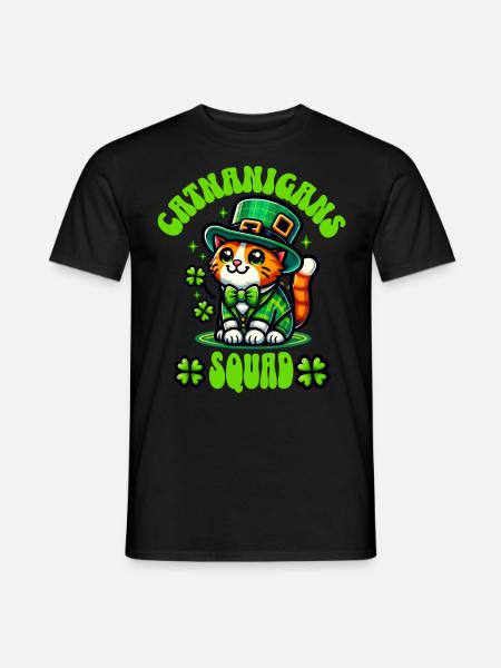Cat St. Patrick's Day - Men's T-Shirt - black