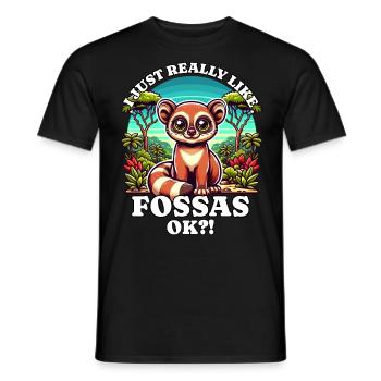 J’aime Fossas - T-shirt homme - noir - Devant - AI Model Male 178 light (178cm)