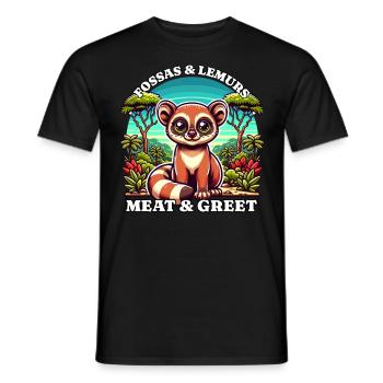 Lémuriens Fossas - T-shirt homme - noir - Devant - AI Model Male 178 light (178cm)