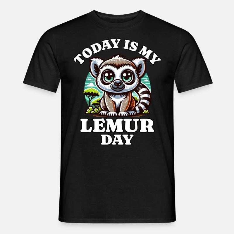 Lemur - Männer T-Shirt - Schwarz