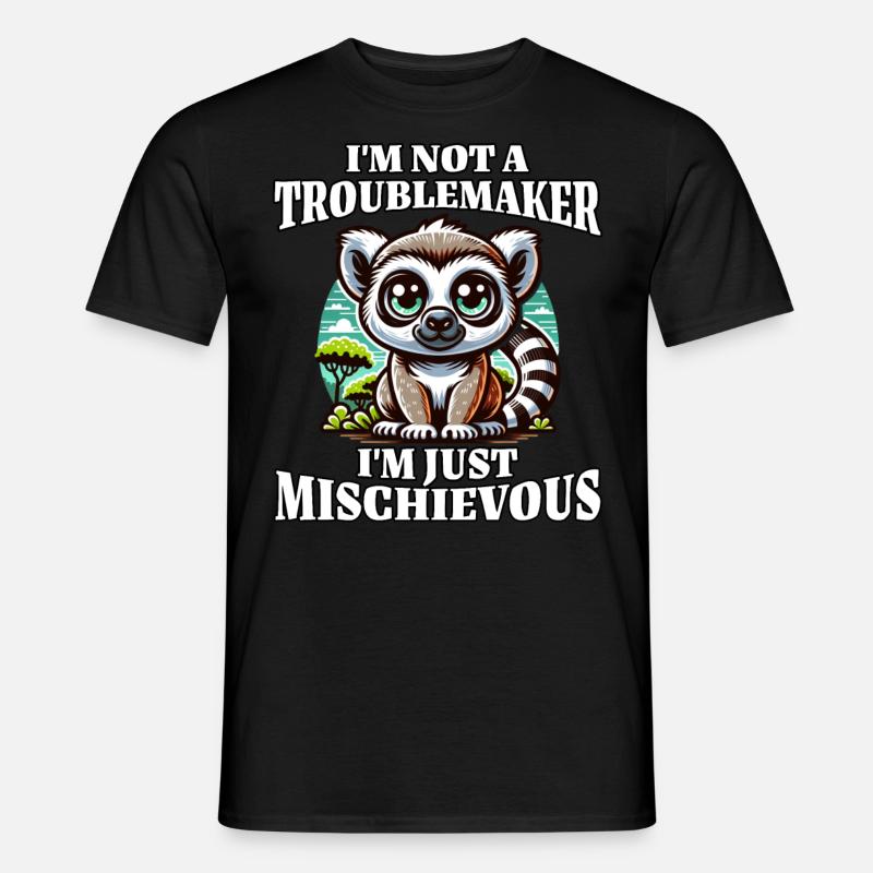 Lemur Spruch - Männer T-Shirt - Schwarz