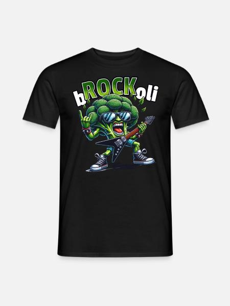 Broccoli Rocker Guitariste - T-shirt homme - noir