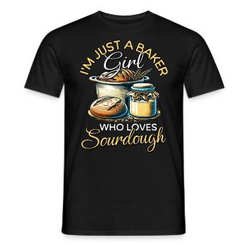 Sourdough Girl - Men's T-Shirt - black - Front - AI Model Male 178 light (178cm)