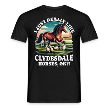 Cheval Clydesdale - T-shirt homme - noir - Devant - AI Model Male 178 light (178cm)