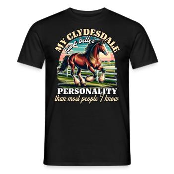 Équitation de Clydesdale - T-shirt homme - noir - Devant - AI Model Male 178 light (178cm)