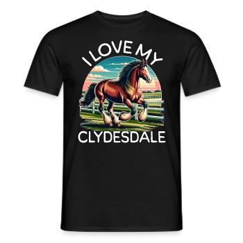 L’amour de Clydesdale - T-shirt homme - noir - Devant - AI Model Male 178 light (178cm)