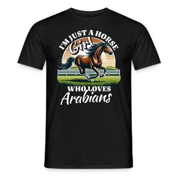 Fille de chevaux arabes - T-shirt homme - noir - Devant - AI Model Male 178 light (178cm)