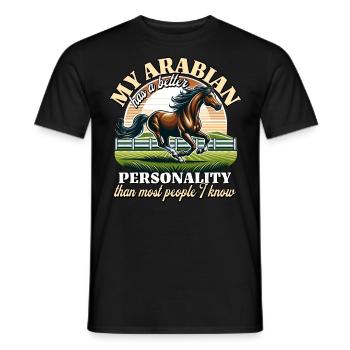 Araber Reiterin - Männer T-Shirt - Schwarz - Vorne - AI Model Male 178 light (178cm)