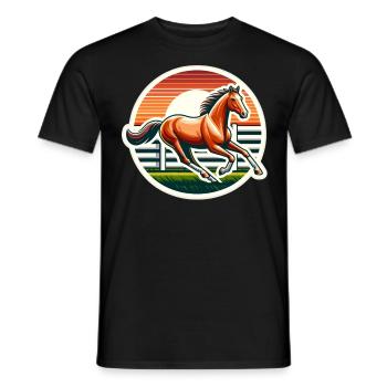 Thoroughbred Horse Rider - Men's T-Shirt - black - Front - AI Model Male 178 light (178cm)