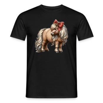 Shetland Pony Pferd - Männer T-Shirt - Schwarz - Vorne - AI Model Male 178 light (178cm)