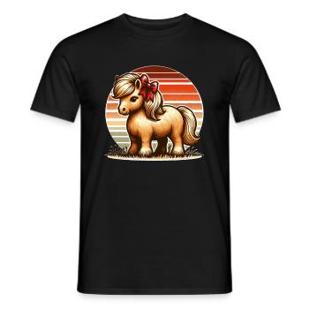 Cavalier de poney Shetland - T-shirt homme - noir - Devant - AI Model Male 178 light (178cm)