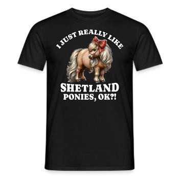 Cheval poney Shetland - T-shirt homme - noir - Devant - AI Model Male 178 light (178cm)