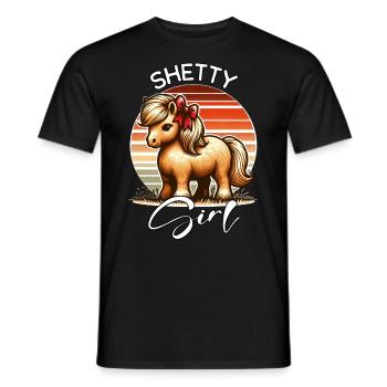 Cadeau de poney Shetland - T-shirt homme - noir - Devant - AI Model Male 178 light (178cm)