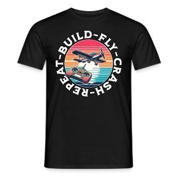 Model Airplane RC Airplane - Men's T-Shirt - black - Front - AI Model Male 178 light (178cm)