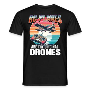 Maquette d’avion - T-shirt homme - noir - Devant - AI Model Male 178 light (178cm)