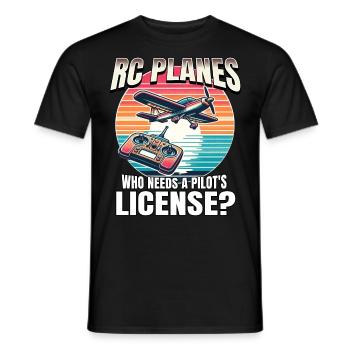 Model Airplane Model Airplane RC Airplane - Men's T-Shirt - black - Front - AI Model Male 178 light (178cm)