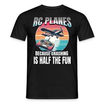 Maquette d’avion Avion RC - T-shirt homme - noir - Devant - AI Model Male 178 light (178cm)