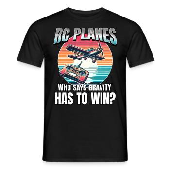 Model Airplane Model Airplane - Men's T-Shirt - black - Front - AI Model Male 178 light (178cm)