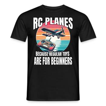 Model Airplane RC Airplane - Men's T-Shirt - black - Front - AI Model Male 178 light (178cm)