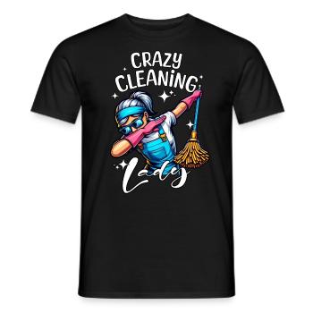 Cleaning lady cleaner - Men's T-Shirt - black - Front - AI Model Male 178 light (178cm)
