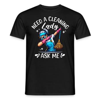 Cleaning lady cleaner - Men's T-Shirt - black - Front - AI Model Male 178 light (178cm)