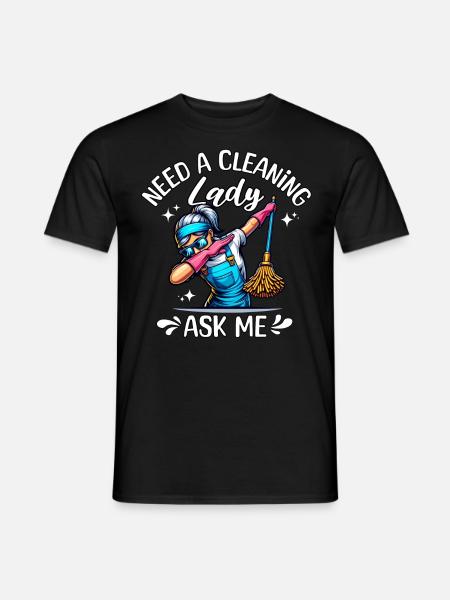 Cleaning lady cleaner - Men's T-Shirt - black